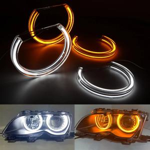 131mmx4 DTM LED 엔젤 아이즈 BMW E46 E39 E36 E38 할로겐/제논 헤드라이트 크리스탈 스위치백 라이트 액세서리 튜닝 DIY