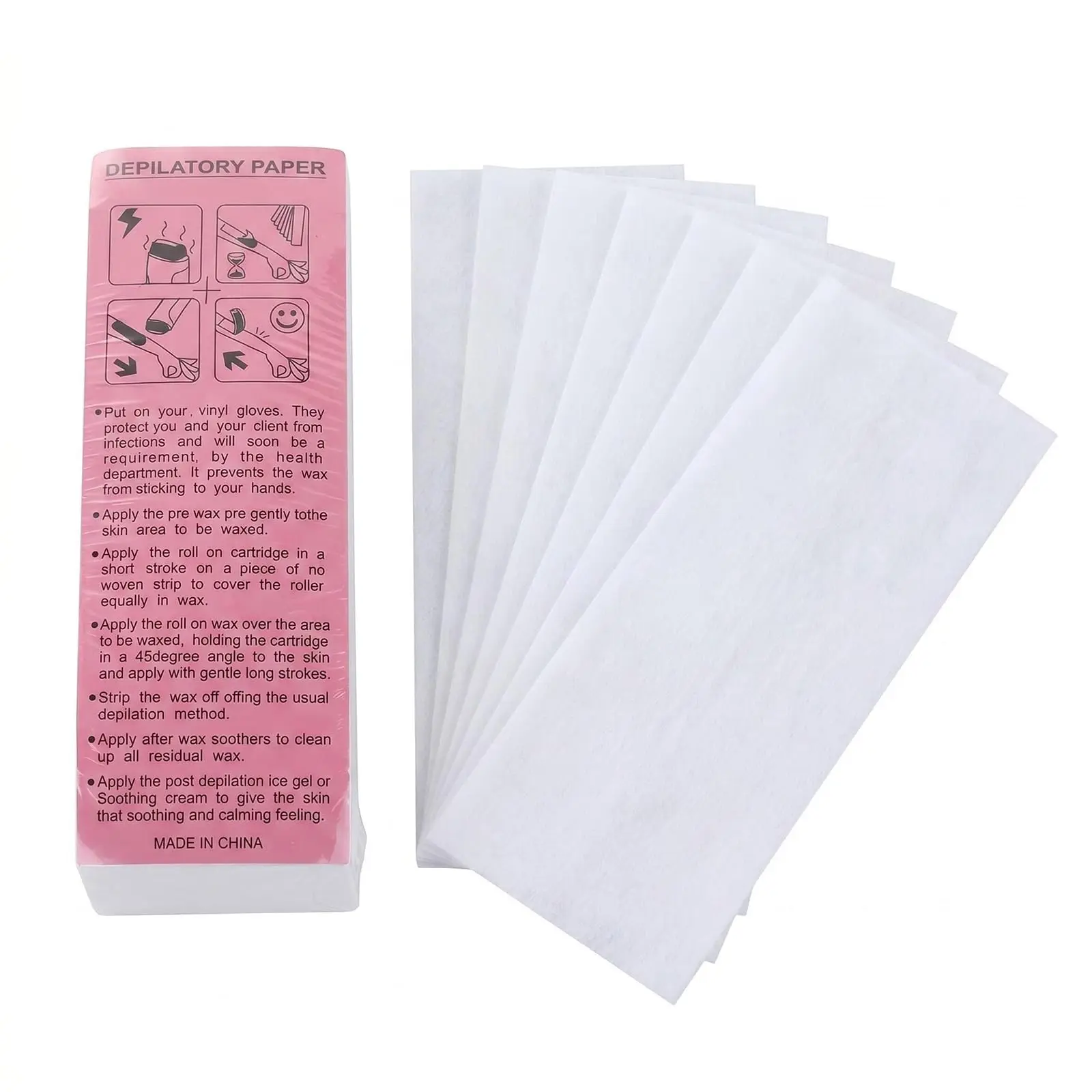 100PCS 전문가용 부직포 바디 클리닝 헤어 제거 왁스 페이퍼 롤 제모기 왁스 스트립 페이퍼 고품질 도매