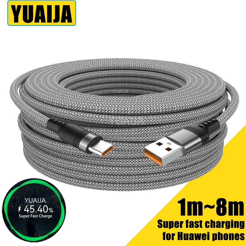 화웨이 USB C 타입 초고속 충전 케이블, 삼성 샤오미 카메라 원플러스, 5 계량기, 3m, 8 계량기 연장 충전 케이블