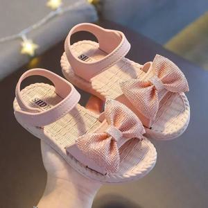 여아 샌들 여름 신상 한국 스타일 큰아이 캐주얼 플랫 소프트 솔 프린세스 슈즈 다용도 어린이 비치 샌들