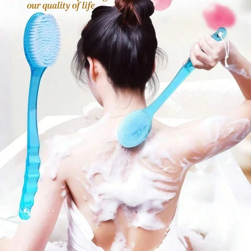 긴 손잡이 부드러운 바디 브러쉬 등 마사지 샤워 브러쉬 각질 제거 스크럽 피부 마사저 각질 제거 욕실 브러쉬