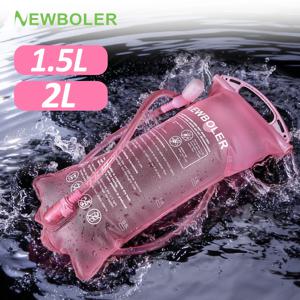NEWBOLER 1.5L 2L 야외 스포츠 캠핑 물 주머니 러닝 스포츠 자전거 소프트 물병 접이식 PEVA 소프트 플라스크 물 가방
