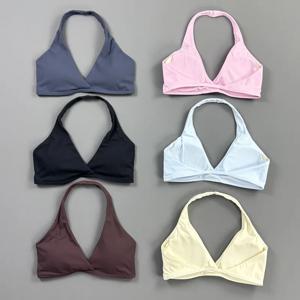 여성용 짐 브라 요가탑 스트랩 패드형 피트니스웨어 속건 스포츠웨어 필라테스 데일리웨어 가슴쉐이핑 러닝 운동 브라