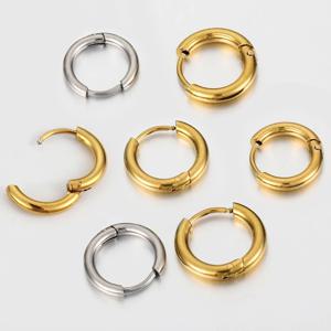 10pcs 스테인레스 스틸 후프 귀걸이 여성 귀걸이 남자 펑크 힙합 Bijoux 선물 패션 골드 컬러 쥬얼리 피어싱 액세서리