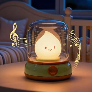 LED 무불꽃 캔들 화이트 노이즈 야간 조명 방 장식 조명 USB 테이블 램프 조광 가능 침대 옆 램프 캠핑 라이트 어린이 크리스마스 선물
