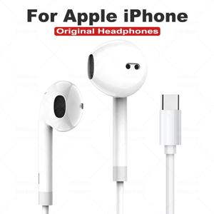 애플 아이폰 17 16 15 프로 맥스 14 13 12 11 USB-C 라이트닝 3.5mm 유선 이어폰 X XR 8 폰 액세서리용 정품 헤드폰