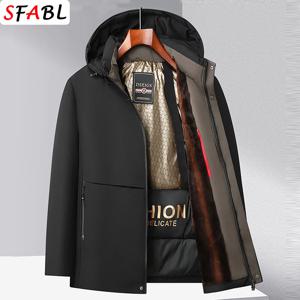 남성용 후드 재킷, 겨울용 따뜻한 플리스 안감 파카, 스키/스노보드용 재킷, 방풍 재킷, 남성용 겨울 재킷, 보온성이 뛰어난 두꺼운 코트