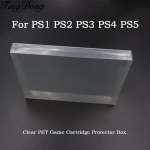 5-10개 투명 PET 게임 카트리지 보호 상자, PS1 PS2 PS3 PS4 PS5 게임 카드용 디스플레이 보관 상자, PS1 미국/일본/유럽 CD 케이스