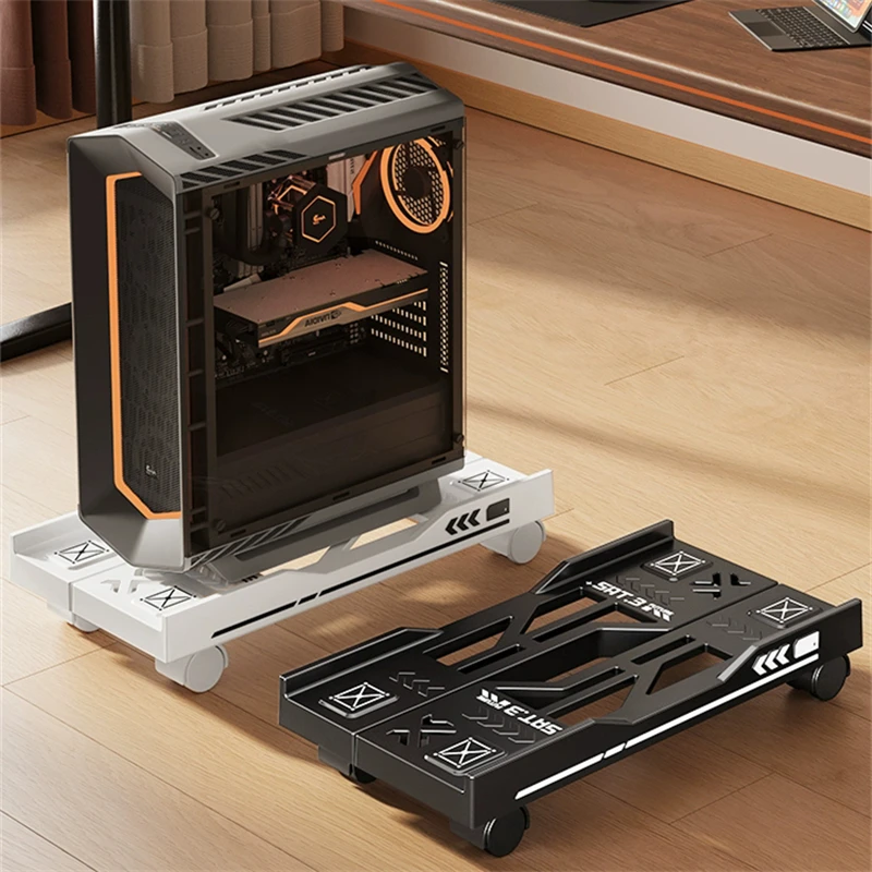 새로운 CPU 스탠드 조절식 브래킷 PC 홀더 카트 이동식 컴퓨터 타워 스탠드 바퀴가 달린 조절식 데스크탑 스탠드