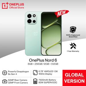 오리지널 원플러스 노드 6 글로벌 버전 스마트폰 165Hz 1.5K AMOLED 디스플레이 스냅드래곤 8s Gen 4 50MP 소니 메인 카메라 NFC