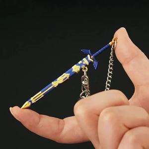 9/12cm 링크 마스터 소드 키체인(분실된 체인 포함) LoZ 게임 주변기기 미니 소드 모델 펜던트 키체인 남성용 쥬얼리 선물