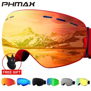 PHMAX 스키 고글 남자 스노우 보드 안경 여성 겨울 야외 눈 선글라스 UV400 더블 레이어 렌즈 안개 방지 스키 고글