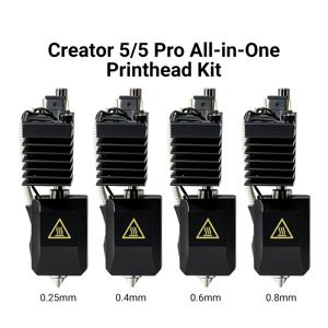 FLASHFORGE Creator 5/5 Pro C5 C5 Pro 3D 프린터용 C5 핫엔드 프린트 헤드 키트 경화 강철 노즐 어셈블리 0.25/0.4/0.6/0.8mm