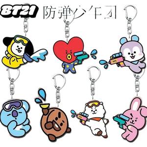 BT21 애니메이션 상품, 귀여운 아크릴 키링, 깜찍한 디자인, 남녀 공용, 커플용, 백팩 장식 액세서리, 선물용