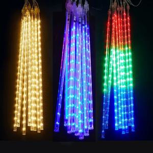 45cm 길이의 유성우 모양 LED 튜브, 방수 기능, 5V USB 전원, 따뜻한 파란색 RGB LED 스트링 조명, 야외, 휴일, 크리스마스 트리 장식용