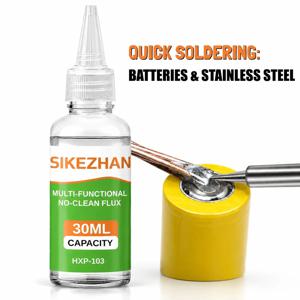 30ml 스테인리스 스틸 납땜 플럭스, 니켈, 구리, 철, 18650 배터리 탭 및 PCB 수리용 무세척 액상 용접액