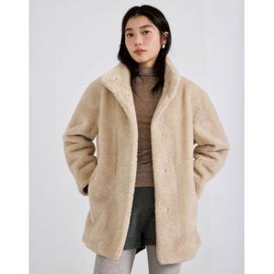 헤지스 여성 26FW HAVE HAZZYSEXCLUSIVE 밍크fur 페이크퍼 자켓 라이트베이지 HSCO6DP01I1