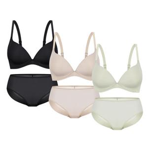 [Wonderbra] 퓨징 볼륨 노와이어 브라팬티 6종세트 올리브그린+베이지+블랙 WBW6M121314_T