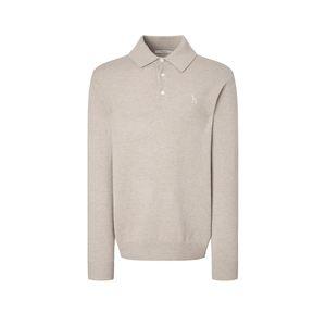 헤지스 25FW [PREMIUM CASHMERE] 베이지 캐시미어 카라 니트 HZSW5D469I2