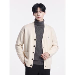 예일 램스울 헤리티지 댄 더블 포켓 가디건 아이보리 YD09KT0007IV