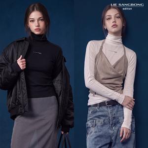 이상봉에디션 26FW 슬림 시어 하이넥 블라우스 2종