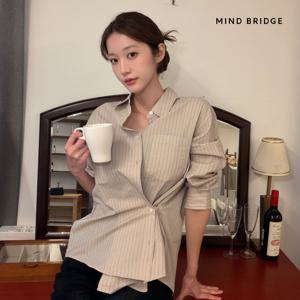 마인드브릿지 우먼 스트라이프랩셔츠 M1WS6202