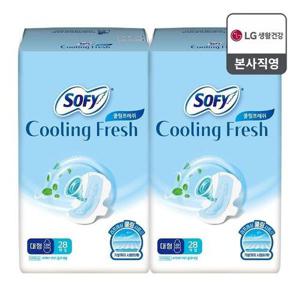 [LG생활건강]쏘피 쿨링프레쉬 생리대 날개형 대형 28P 2팩_20858130_588346