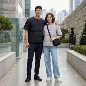 [내셔널지오그래픽]헤론 U넥 경량 다운 반팔 점퍼 N244UDW021_IC