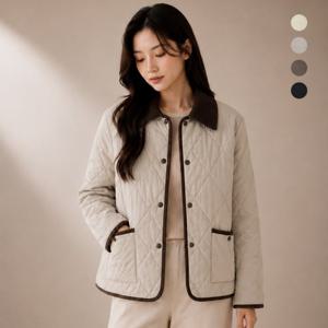 [시노코] 코듀로이 배색 경량 패딩 자켓 4컬러 M-XL W25PJ402