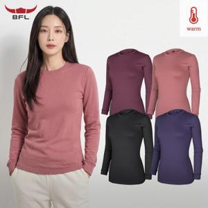 BFL 핫걸 여성 겨울용 히팅 원단 기모 라운드 긴팔 티셔츠(KP43LT066W)