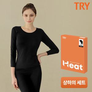 TRY 여성 피치 발열 기능성 히트업 내복 상하의 세트