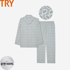 [TRY]트라이 남자 잠옷세트 파자마세트 면100 주자직 봄 가을 긴팔 잠옷 상하