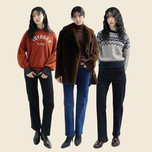 [벨리츠]여성 기모 라이크라 데님 팬츠 3종