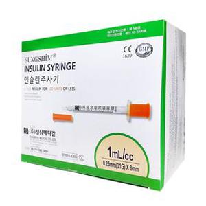 성심 인슐린 주사기 1cc 31G 8mm 100개입