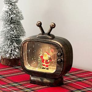클래식 TV 워터볼 조명 LED 크리스마스 스노우볼 산타 소품 무드등 3types