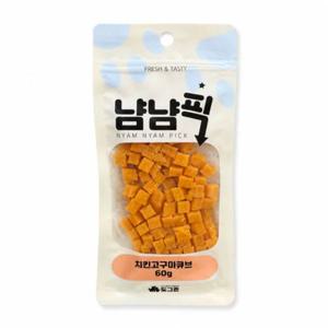 냠냠픽 강아지간식 치킨 고구마 큐브 60g