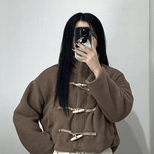 키치한 떡볶이 집업 자켓 크롭 뽀글이 여성 원마일웨어 후리스 숏자켓 숏코트 간절기 데일리