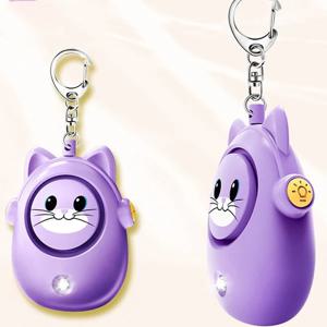 휴대용 호신용품 LED 비상 고양이 경보기 싸이렌 키링 열쇠 가방 고리 여성 여자 자취생