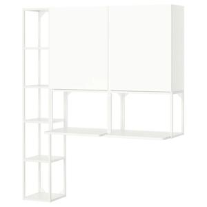 엔헤트 6단선반+수납장세트 화이트 150x45x180cm