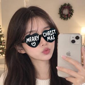 크리스마스 하트 파티 안경 세트 셀프부착 선글라스 연말 포토존 소품