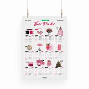 2027년 연력포스터 한장달력 캔버스포스터 캘린더 액자 The Pink