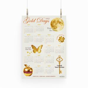 2027년 연력포스터 한장달력 캔버스포스터 캘린더 액자  Gold days