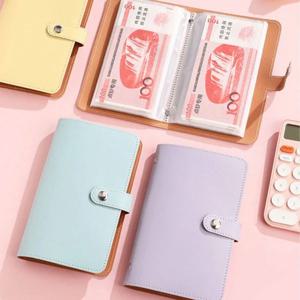 셀프저축 지폐 보관 다이어리 단추 스트랩 현금 바인더 포켓 카드 수납 꾸미기 여행 선물 직