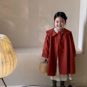 세일러 카라 롱 트렌치 코트 여아코트 트렌치코트 겉옷 울코트 가을 베이지 레드 R25274