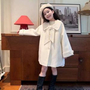 아이보리 리본 카라 진주 버튼 코트 여아청바지 데님팬츠 와이드팬츠 긴바지 겨울 R25097