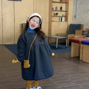 네이비 보아 플레어 롱 원피스 여아원피스 드레스 니트원피스 겨울원피스 겨울 R24911
