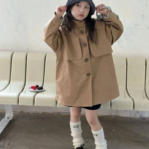 카멜 클래식 트렌치 코트 여아아동복 트렌치코트 겨울 기모 초등학생 R24876