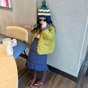 라임 퀼팅 패딩 자켓 여아자켓 점퍼 겉옷 겨울 기모 아동 초등학생 R24648