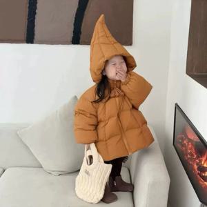 펌킨 오렌지 후드 패딩 자켓 여아자켓 점퍼 겉옷 겨울 기모 아동 초등학생 R24619