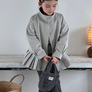 그레이 페플럼 트렌치 코트 여아코트 트렌치코트 겉옷 울코트 겨울 기모 아동 R24504